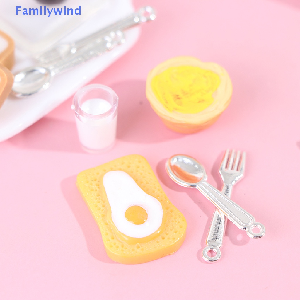 Bộ Mô Hình Bữa Sáng + Khay Đựng Thức Ăn Tỷ Lệ 1: 12 Độc Đáo Trang Trí Nhà Búp Bê