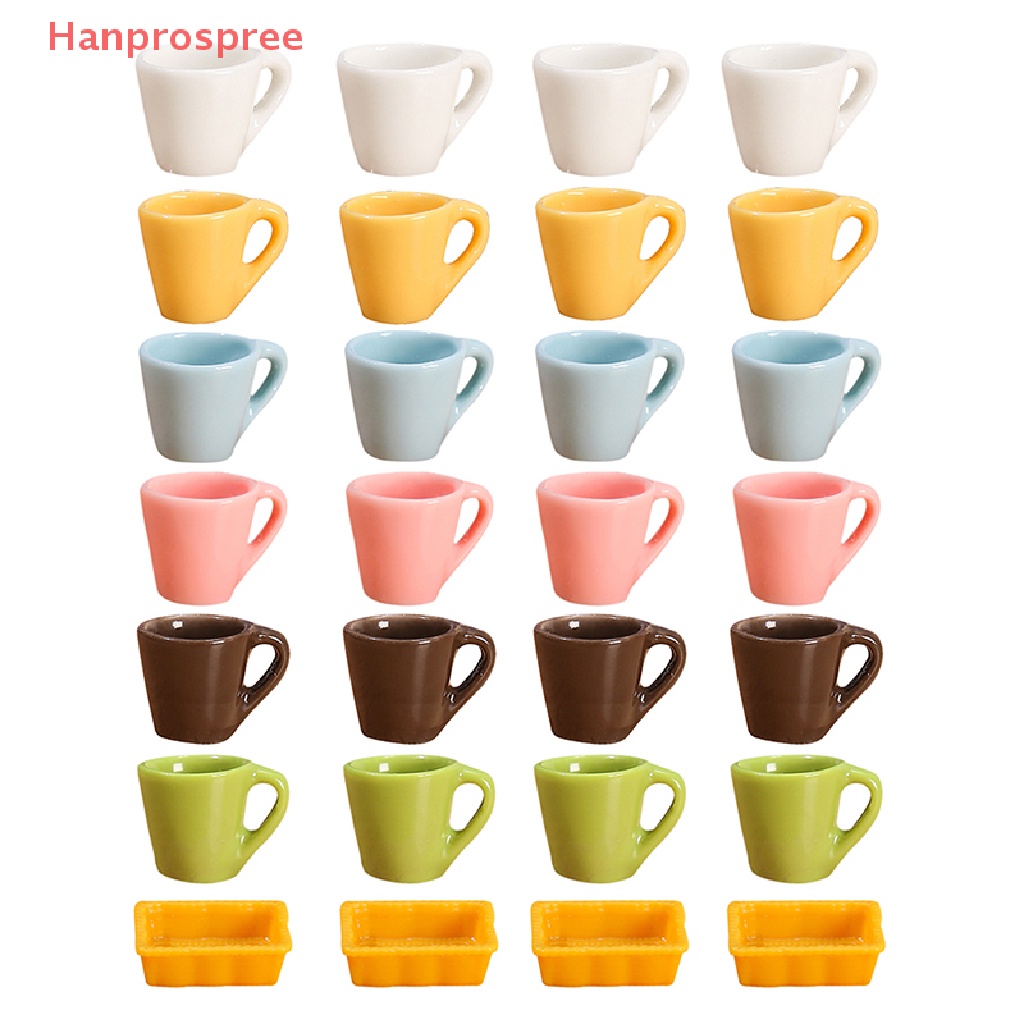 Set 4 Ly Tách Uống Trà / Cà Phê Tỉ Lệ 1: 12 Dùng Trang Trí Nhà Búp Bê