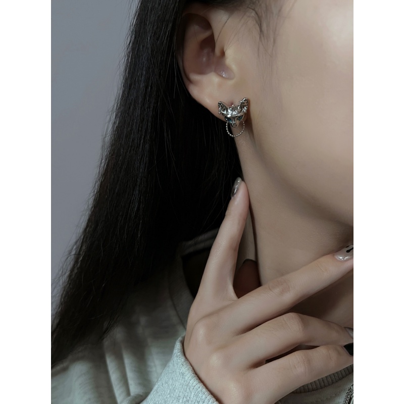 Khuyên Tai Hình Đầu Mèo Phong Cách Âu Mỹ Độc Đáo Thời Trang Mới