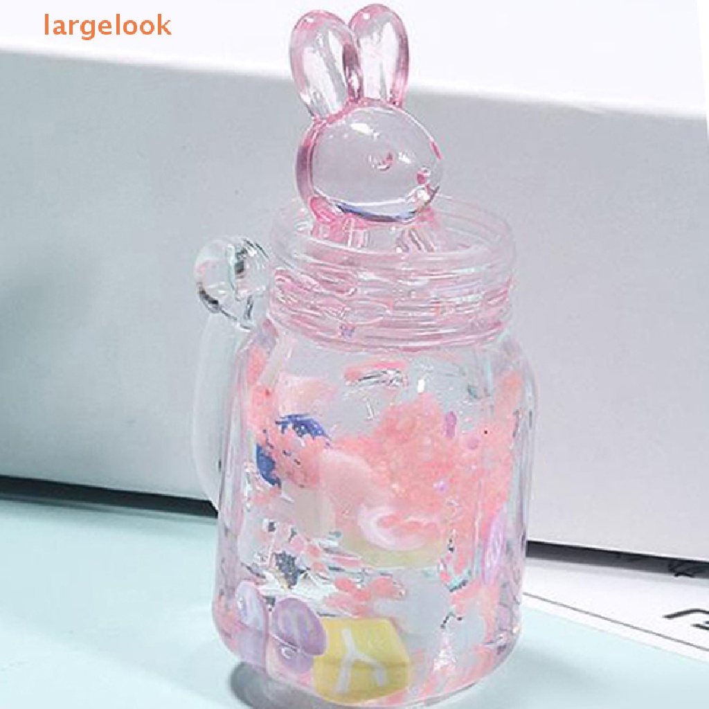 Set 2 Móc Khóa Cốc Sứ Mềm Hình Thỏ Hoạt Hình Phát Sáng Dễ Thương