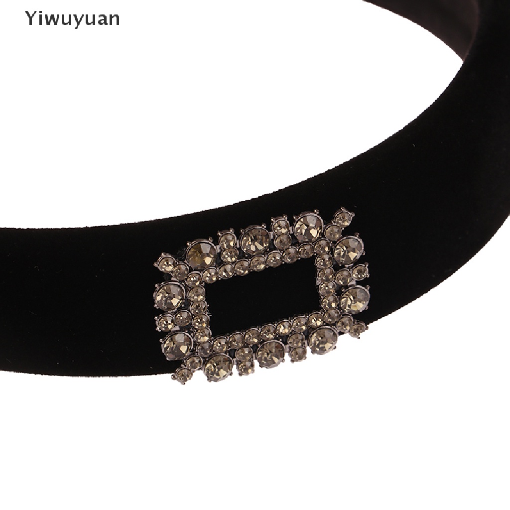 < Yiwuyuan > Băng Đô Nhung Đính Đá Dùng Rửa Mặt / Cài Tóc Tối Giản Cho Nữ