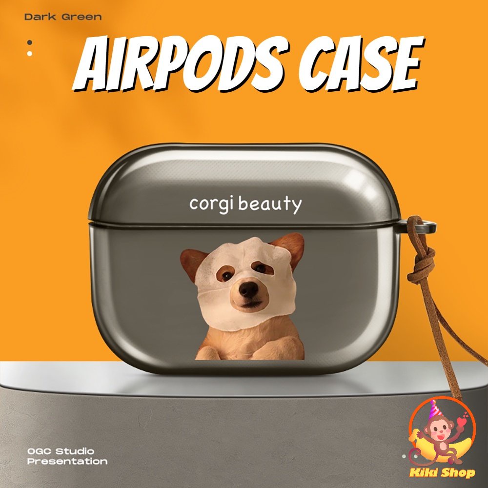 Vỏ Bảo Vệ Hộp Sạc Tai nghe không dây Airpods 1 / 2 / 3 / Pro 2 Hình Chú Chó Vui Nhộn Chống Bụi