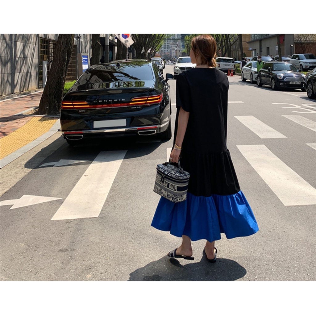 Đầm Midi Tay Ngắn Dáng Rộng Chất Liệu Cotton Thời Trang Mùa Hè 2023 Cho Nữ Size Lớn L XL XXL 3XL 4XL 30212 F054