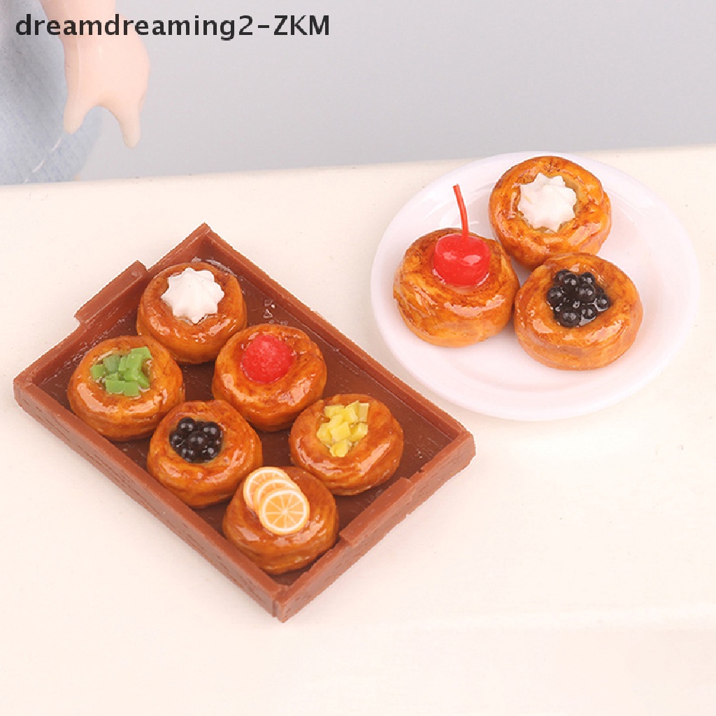 1 Bộ Khay Đựng Bánh Mì Trái Cây / Bánh Tart Trái Cây Tỉ Lệ 1: 12 Trang Trí Nhà Búp Bê