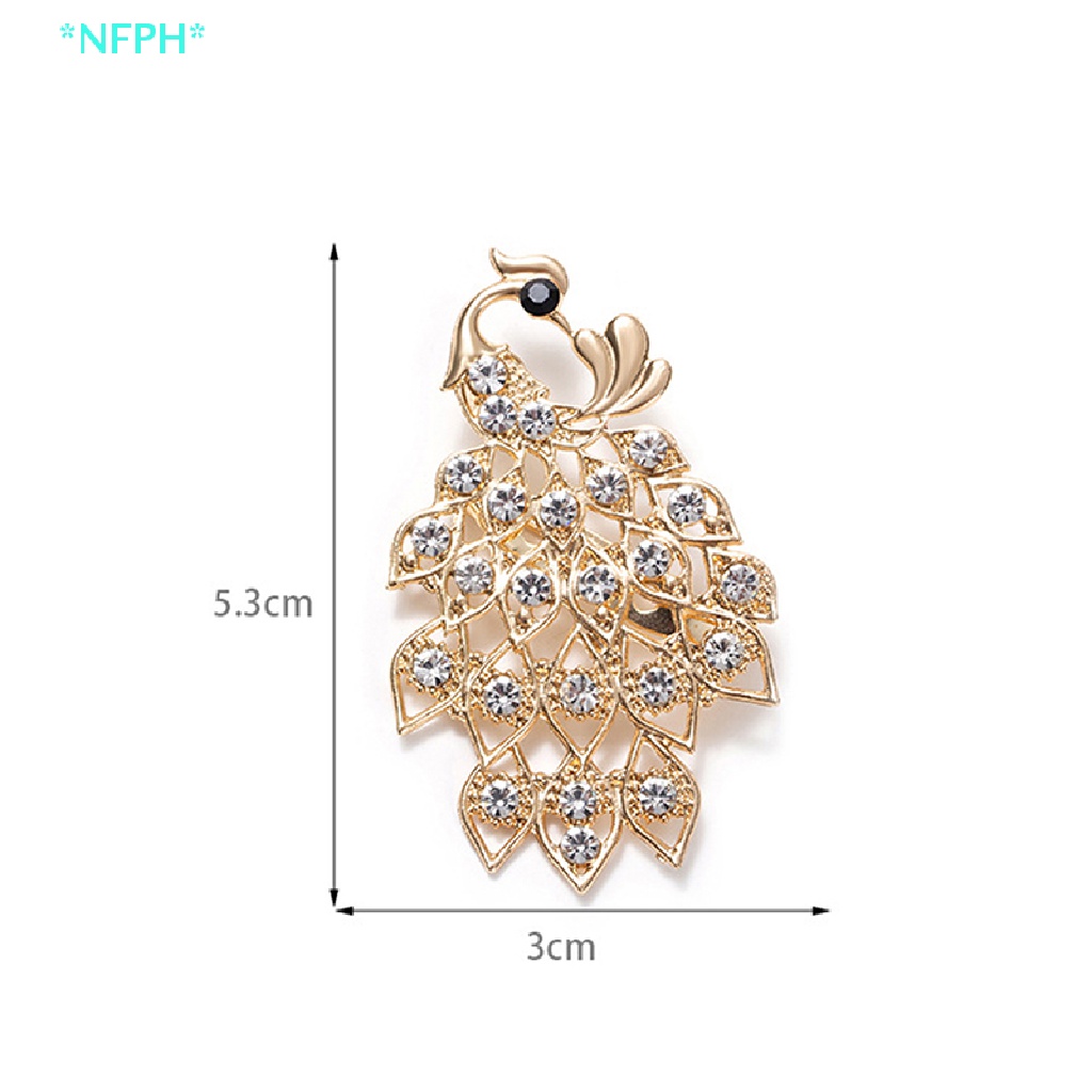 Ghim Cài Áo Hình Chim Công Đính Đá Nhân Tạo Thời Trang Mới