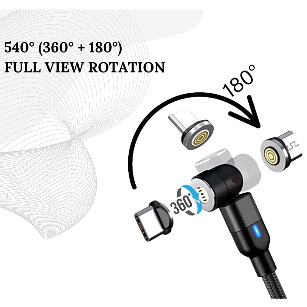 Statik 360 Cable - Rotating Phone Charger - Made of Durable Nylon Braid - Fast C
