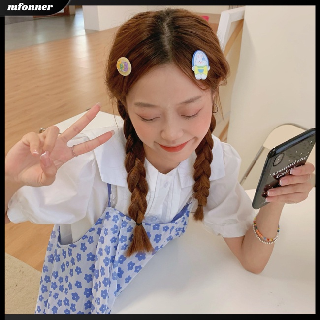 Set 3 Kẹp Tóc Nhựa Hoạt Hình Xinh Xắn Cho Bé Gái