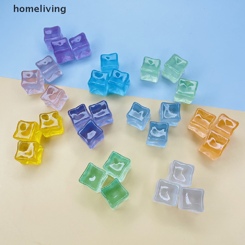 Set 4 Mô Hình Đá Viên Mini Bằng Nhựa Phát Quang Độc Đáo Dùng Trang Trí DIY