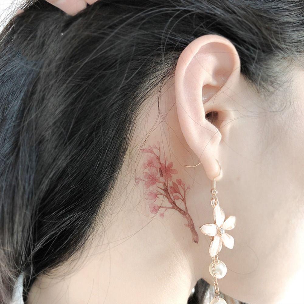 Hình Xăm Dán Cánh Tay Sau Lưng Bằng PE Họa Tiết Hoa Cá Tính