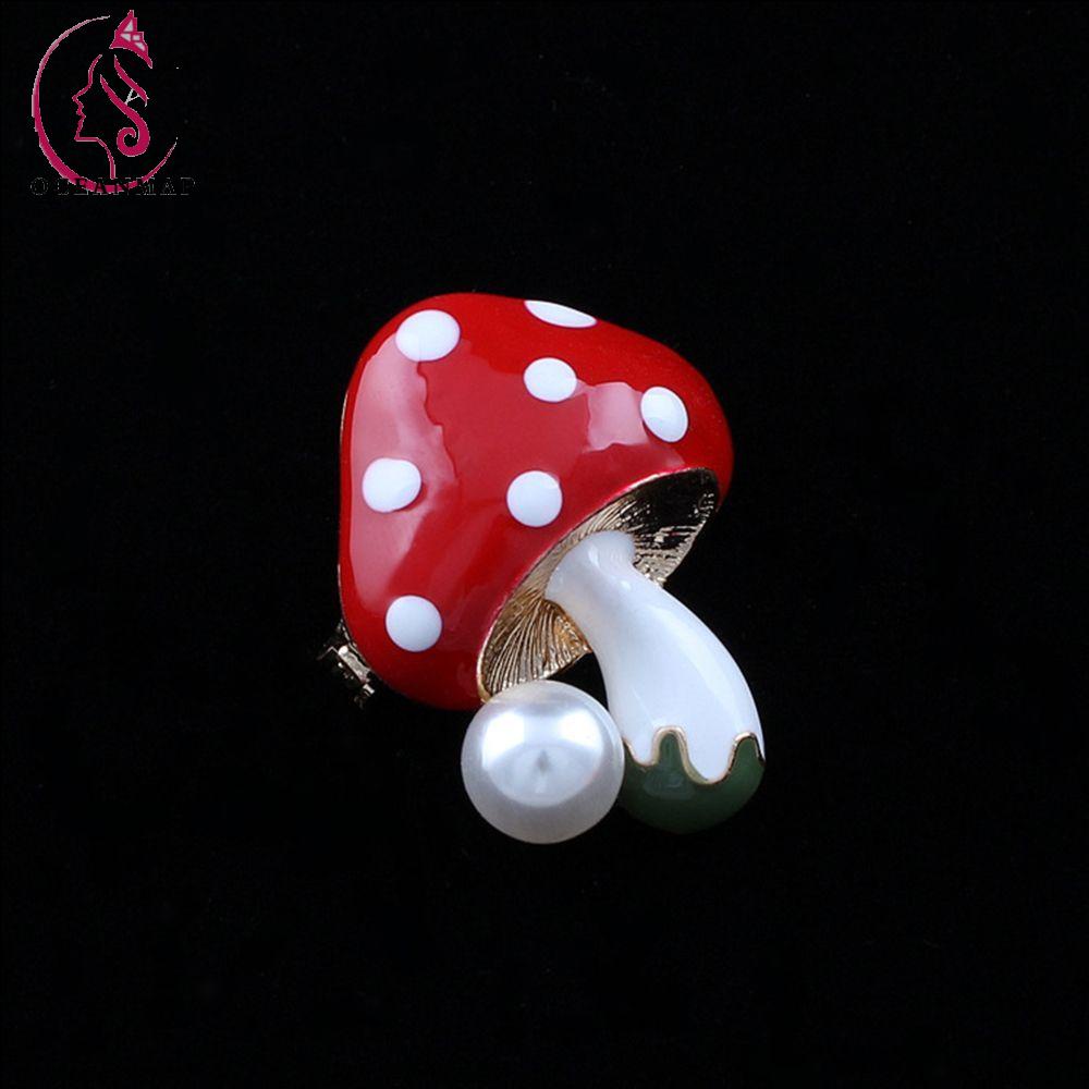 Ghim Cài Áo Hình Nấm Đính Ngọc Trai Giả Thời Trang Cho Nữ