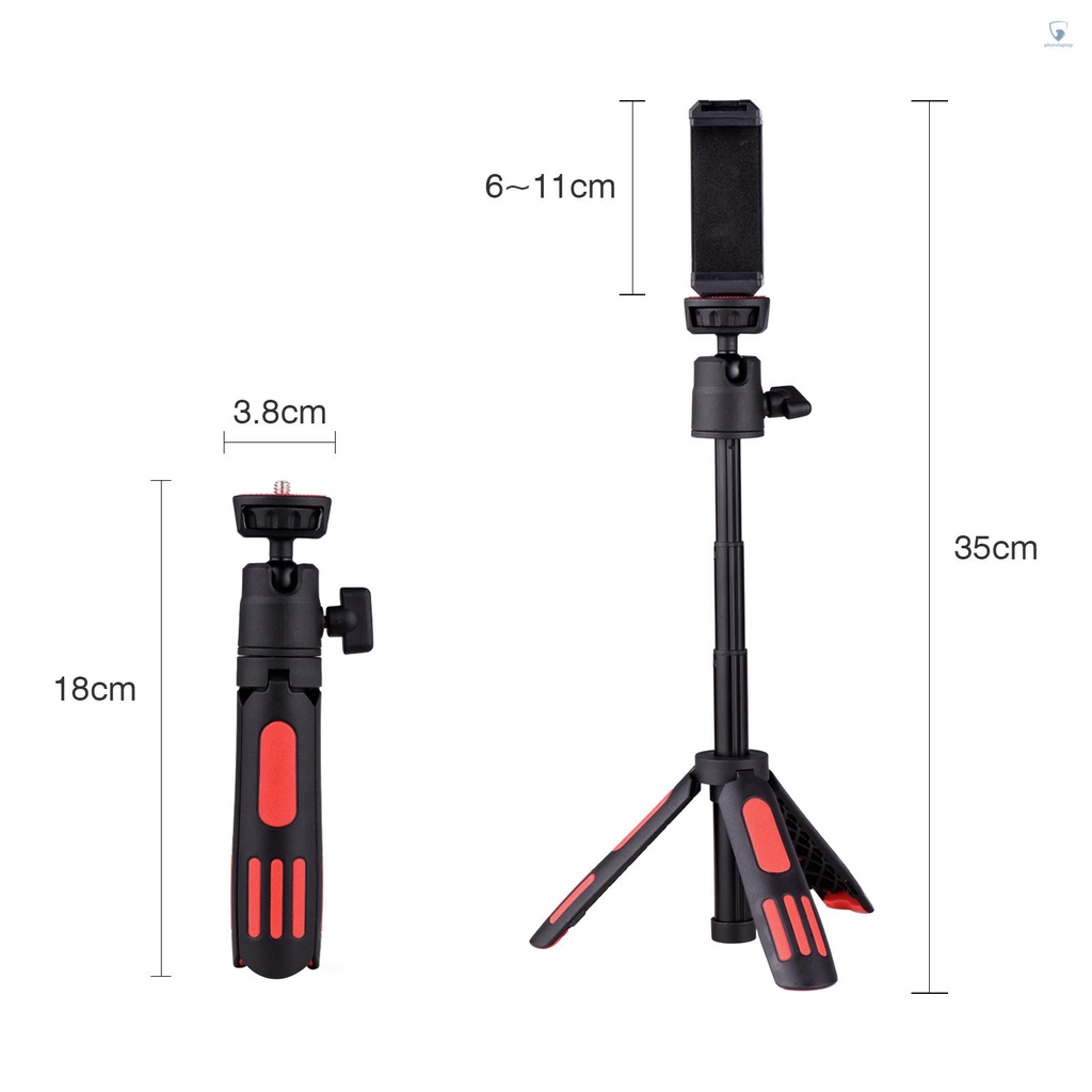 Gậy Ba Chân Andoer M12 Mini 3 Phần Với Ốc Vít 1 / 4 Inch Có Thể Xoay Cho Điện Thoại / Máy Ảnh / Live Stream / Video