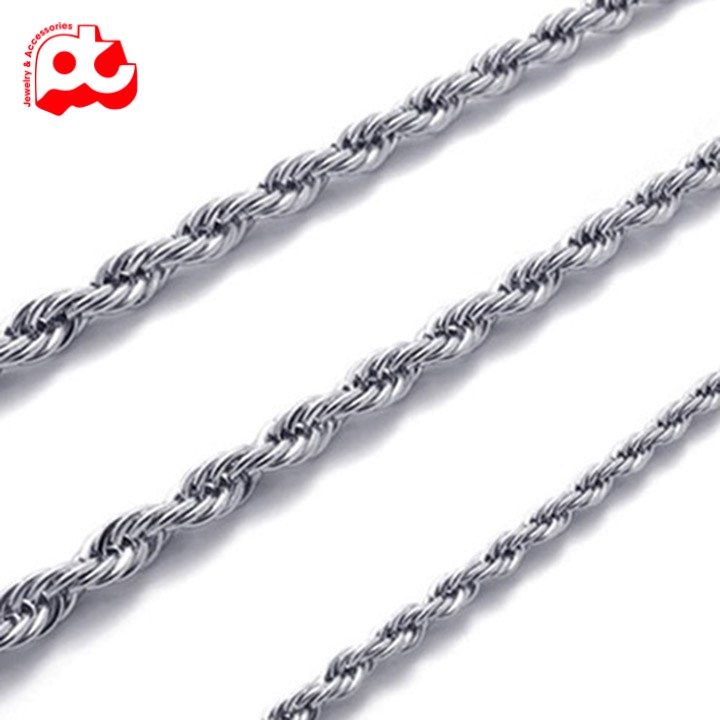 Dây chuyền nam inox cao cấp thời trang kiểu buộc tàu ahaha.official màu trắng thép không gỉ PTDCNA08