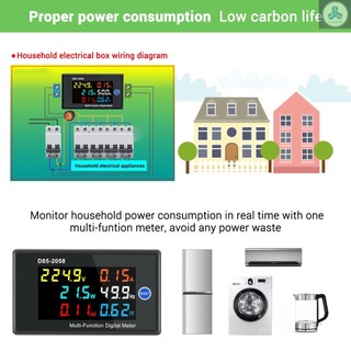 Multi-Function Single Phase Digital Meter LCD Display AC Voltage AC Current Power Frequency Electric Energy Power Factor Measurement Meter Monitor