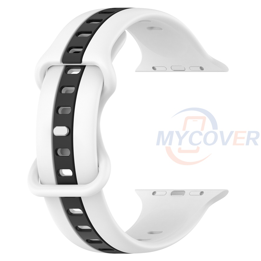 Dây Đeo Silicon Hai Màu Cho Đồng Hồ Thông Minh iWatch Kích Thước 49mm 45mm 41mm 44mm 40mm 42mm 38mm Ultra 8 7 6 SE 5 4 3 2 1