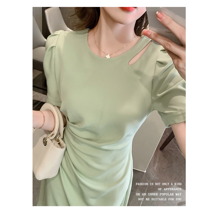 SUXI Đầm Tay Ngắn Màu Trơn Dáng Ôm Thời Trang Mùa Hè Xinh Xắn Cho Nữ