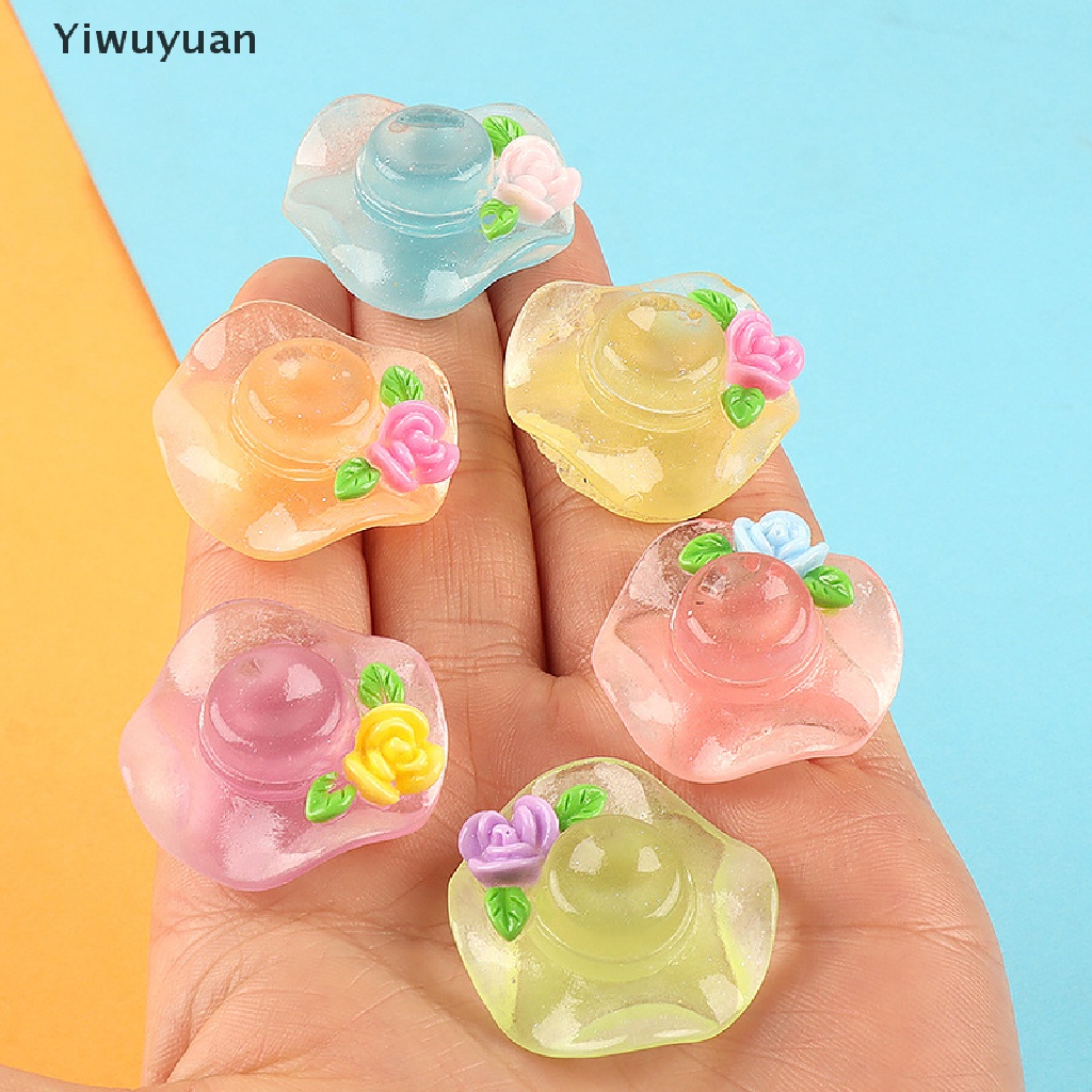 < Yiwuyuan > Bộ 5 Nắp Nhựa Phát Quang Làm Đồ Trang Sức Nghệ Thuật Crafg