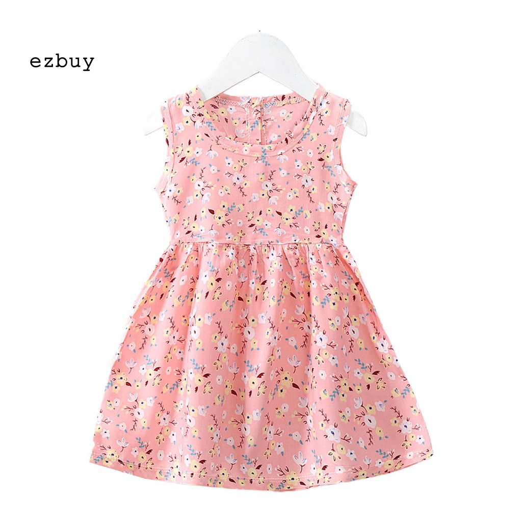 Đầm Công Chúa Sát Nách Màu Sáng In Họa Tiết Hoạt Hình Dễ Thương Thời Trang Mùa Hè Cho Bé Gái
