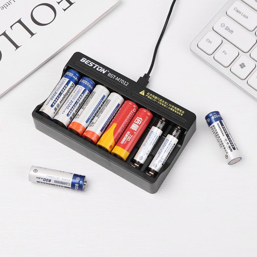 BEBETTERM Cục Sạc Nhanh Thông Minh Có Đèn LED Chỉ Báo Cho Pin AA AAA 1.5V