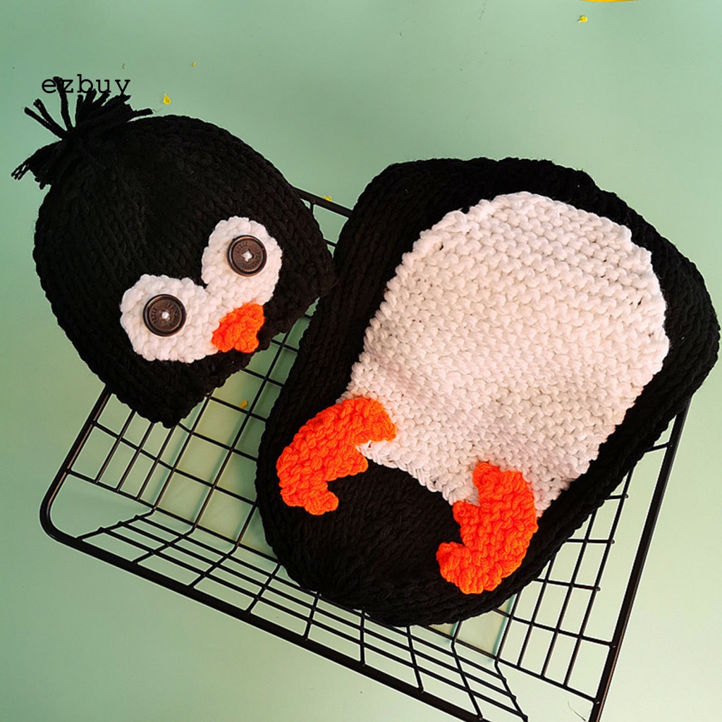 Bộ Đồ Quấn Em Bé Sơ Sinh In Họa Tiết Chim Cánh Cụt Đa Năng Dùng Làm Đạo Cụ Chụp Ảnh