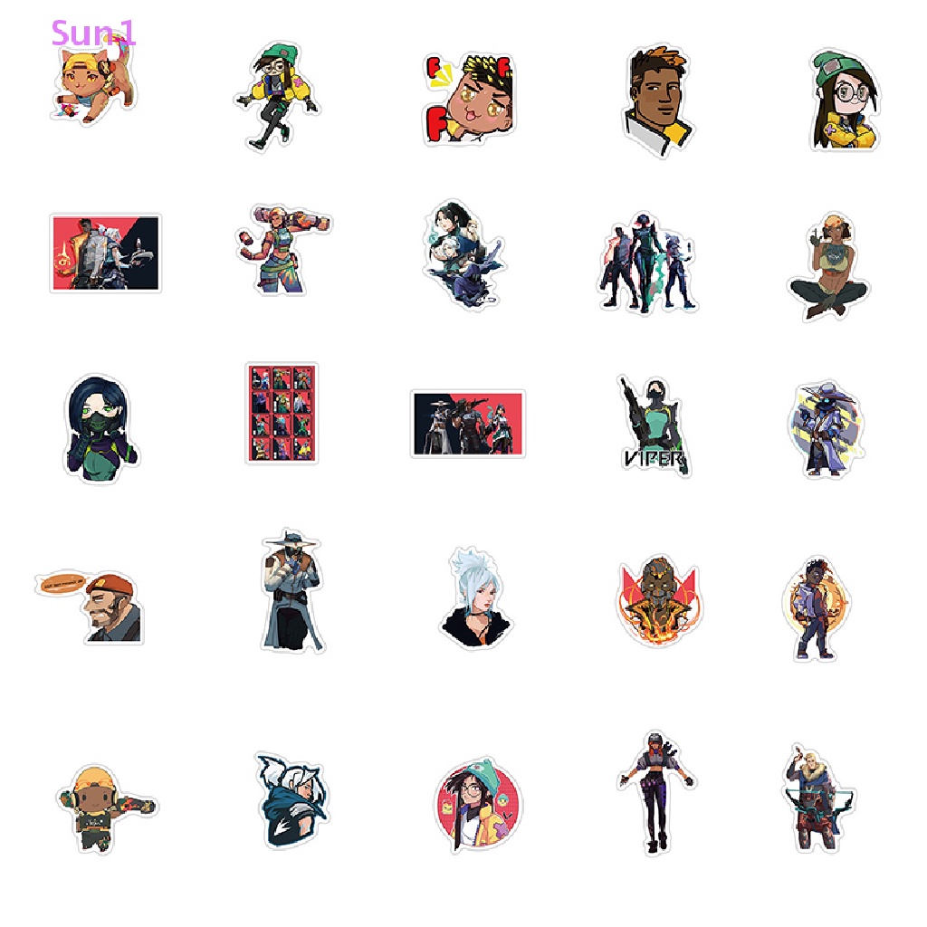 Set 50 Sticker Dán Trang Trí Đàn Guitar / Laptop / Ván Trượt DIY Bằng Chất Liệu PVC