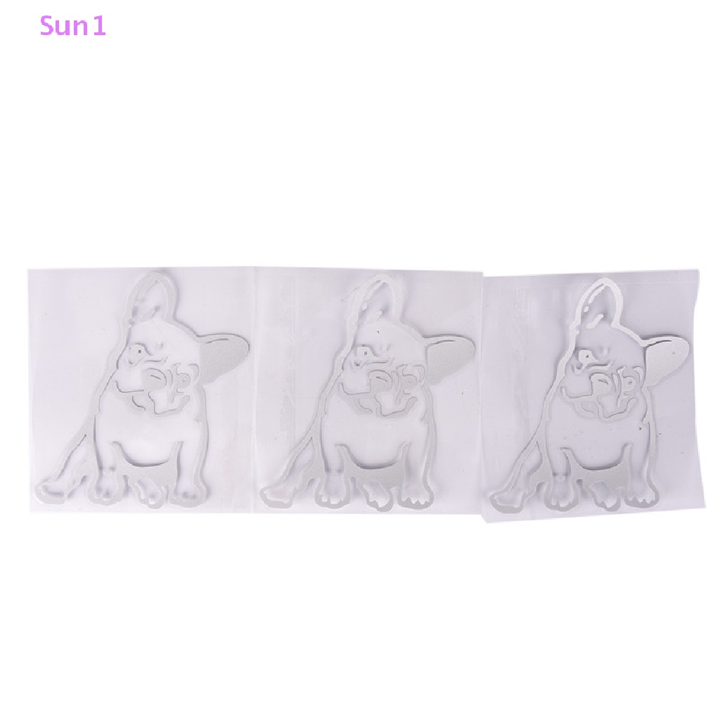 Sun1 > Nhãn Dán Vinyl Hình Chó Bull / Chó Bull Pháp Màu Đen Dễ Thương Trang Trí Cửa Sổ Xe Hơi Laptop