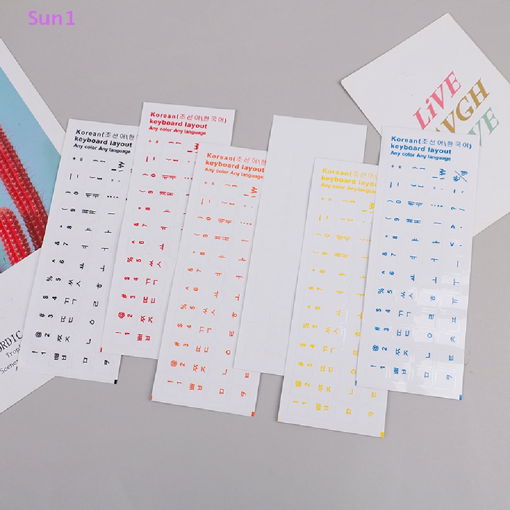 Miếng Dán Bàn Phím Trong Suốt Chống Mòn In Chữ Hàn Quốc Sun1 &gt;