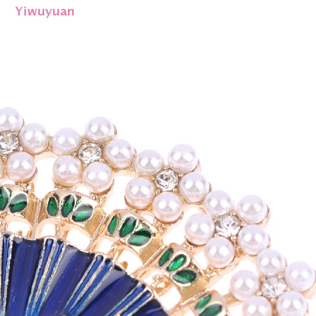Ghim Cài Áo Hình Quạt Đính Ngọc Trai Nhân Tạo Phong Cách Vintage Mới