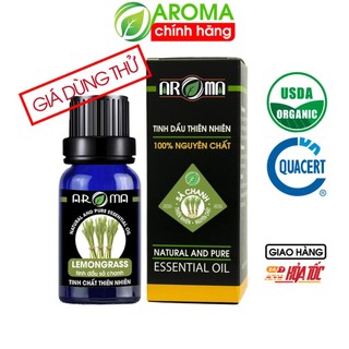 Tinh dầu sả chanh AROMA nhập khẩu Pháp, nguyên chất tự nhiên, thơm phòng, đuổi muỗi, giá dùng thử