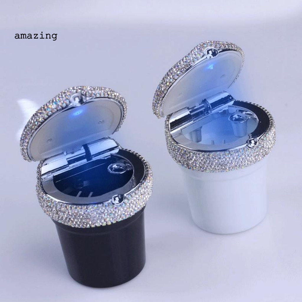 Thùng Đựng Rác Có Nắp Chống Rò Rỉ Đính Đá Trang Trí Nội Thất Xe Hơi