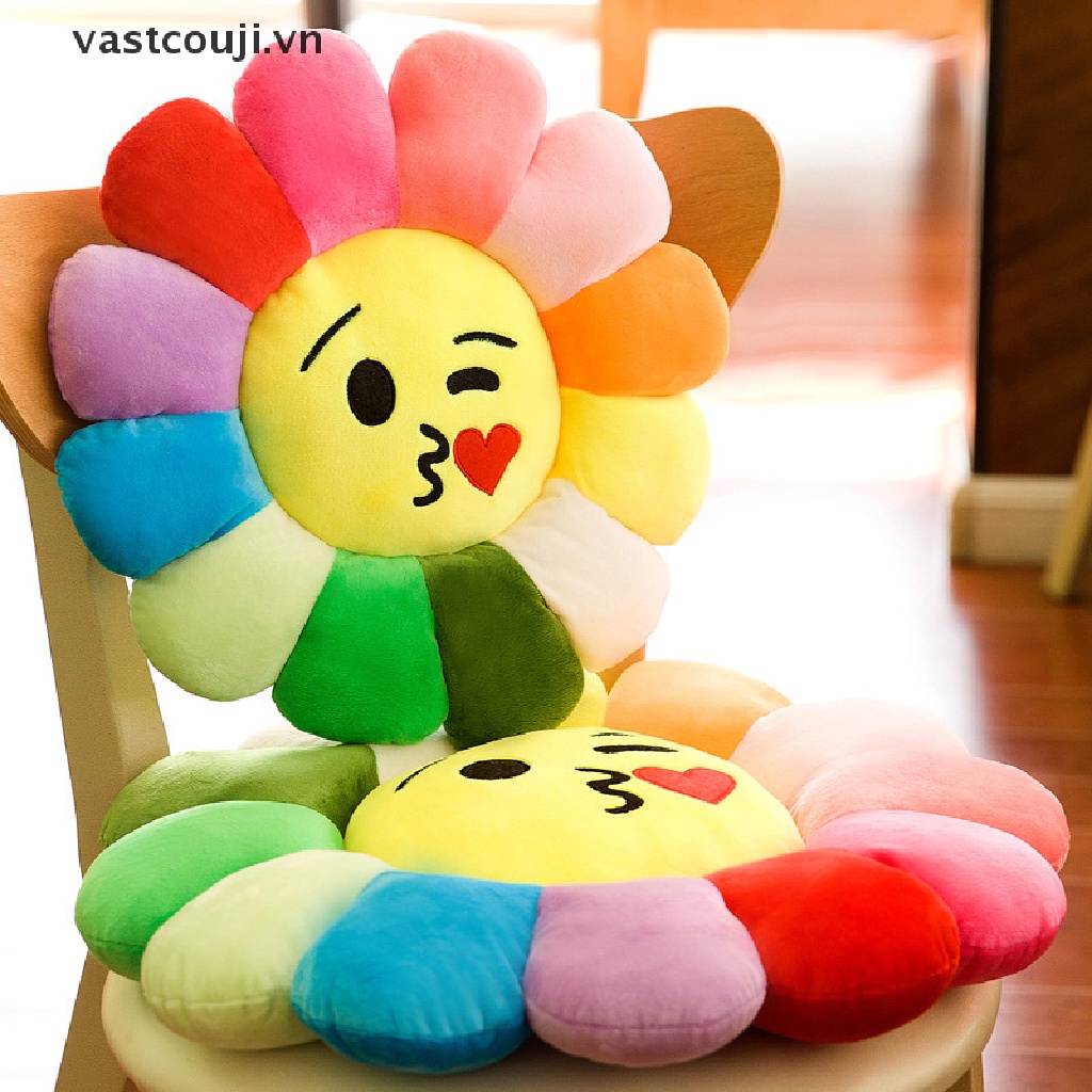 Gối Đệm Thư Giãn Hình Hoa Hướng Dương Hoạt Hình Nhiều Màu Sắc Vui Nhộn Trang Trí Nhà Cửa