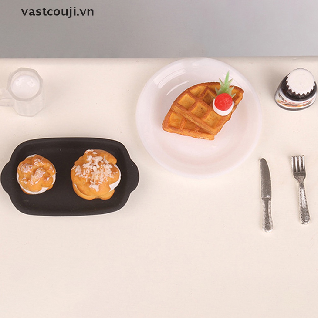1 Bộ Mô Hình Bánh Waffle Và Thức Ăn Mini Trang Trí Nhà Búp Bê