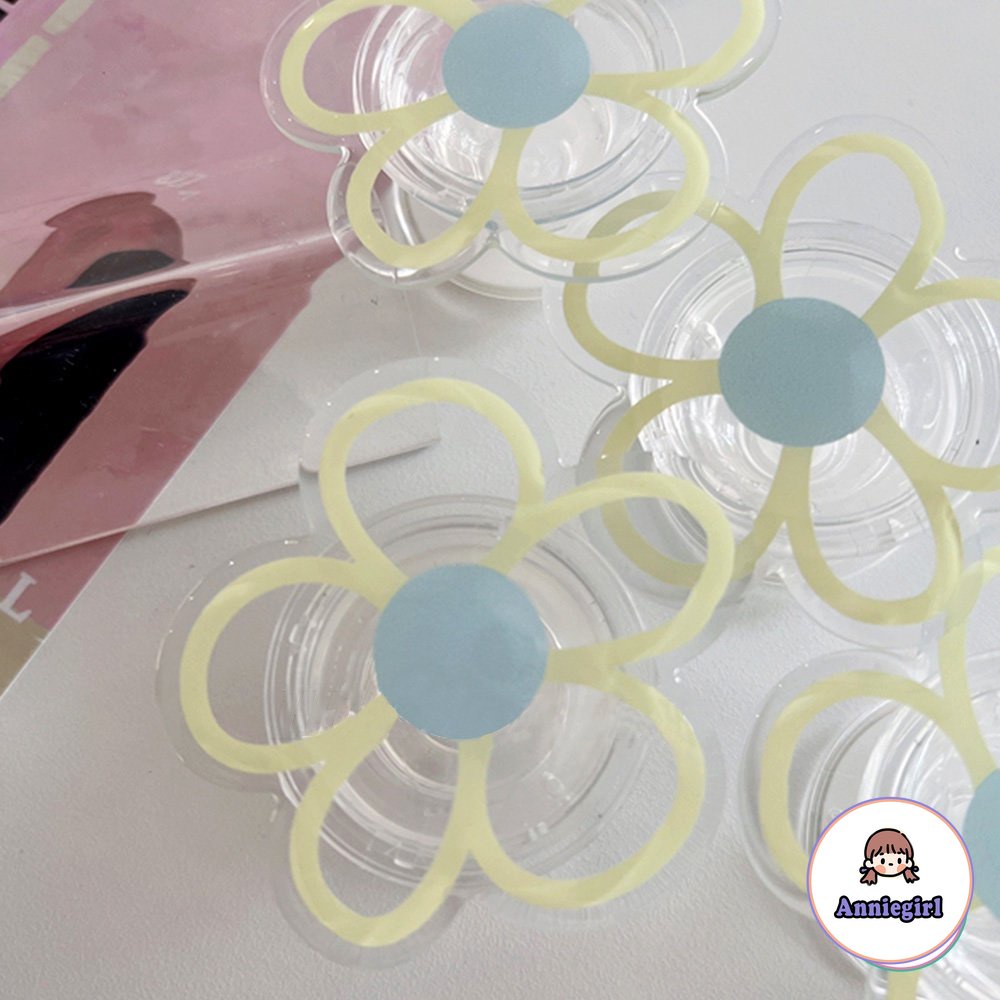 Giá Đỡ Điện Thoại / Máy Tính Bảng Hình Hoa Màu Xanh Da Trời Bằng Kính Cường Lực