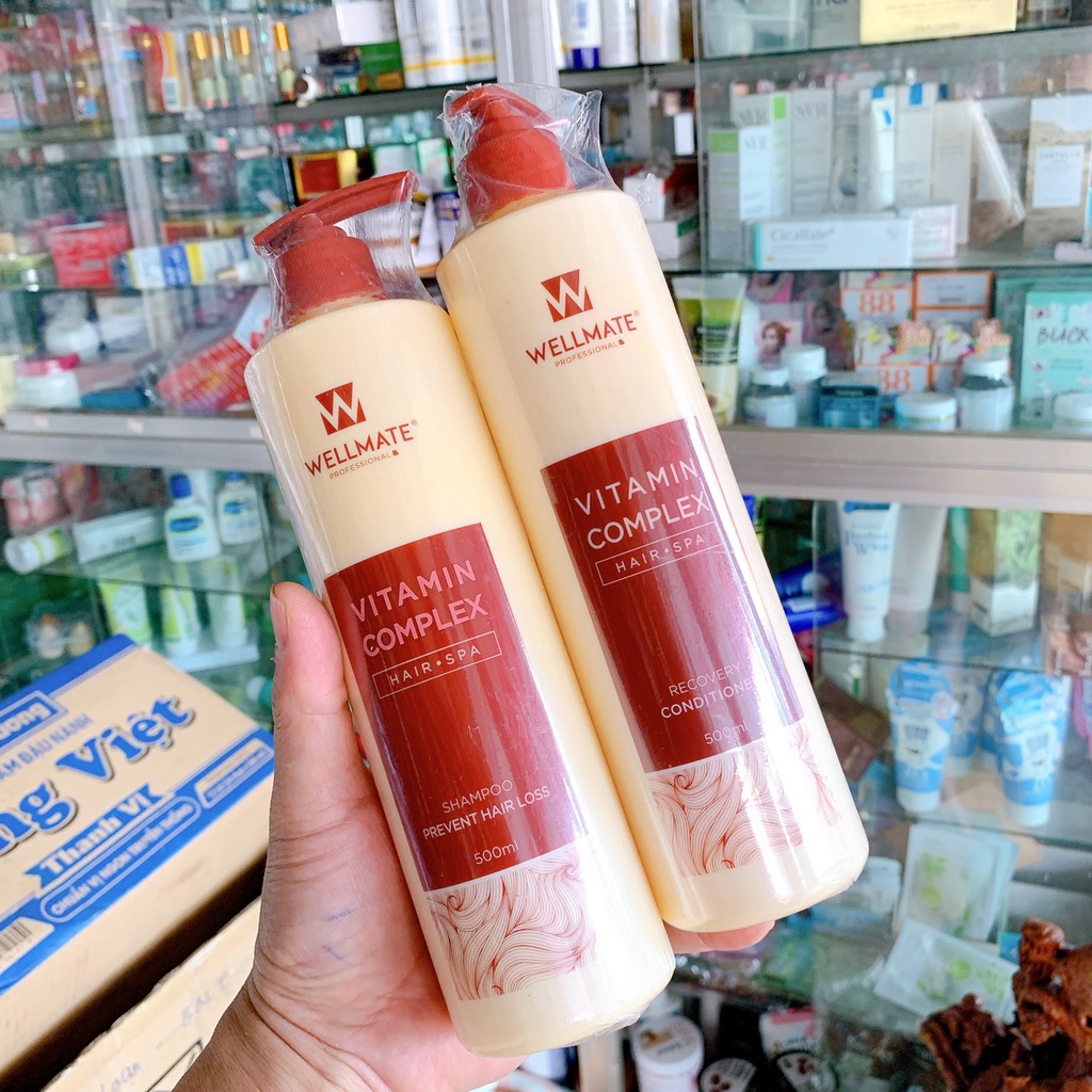 Combo dầu gội xả chống rụng, phục hồi WELLMATE 500ML