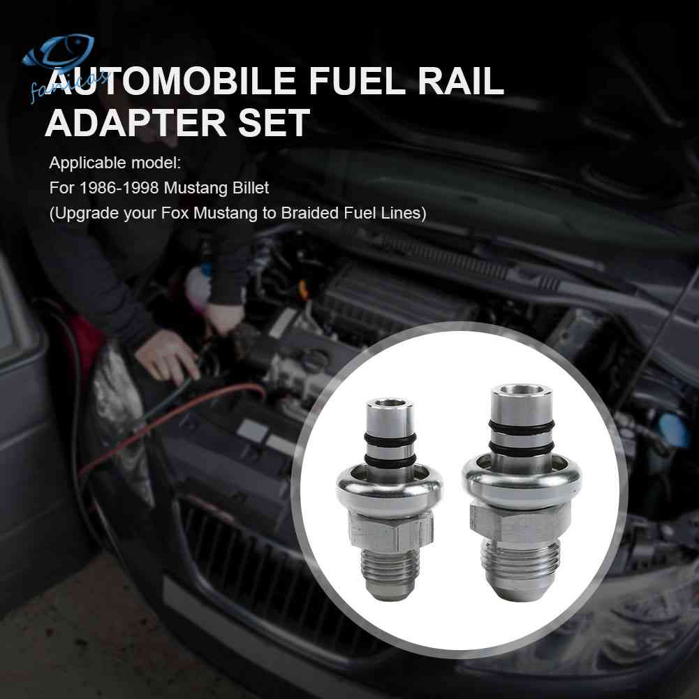 Set 2 Đầu Nối Đường Ray Nhiên Liệu AN6 AN8 Cho 1986-1998 Mustang Billet