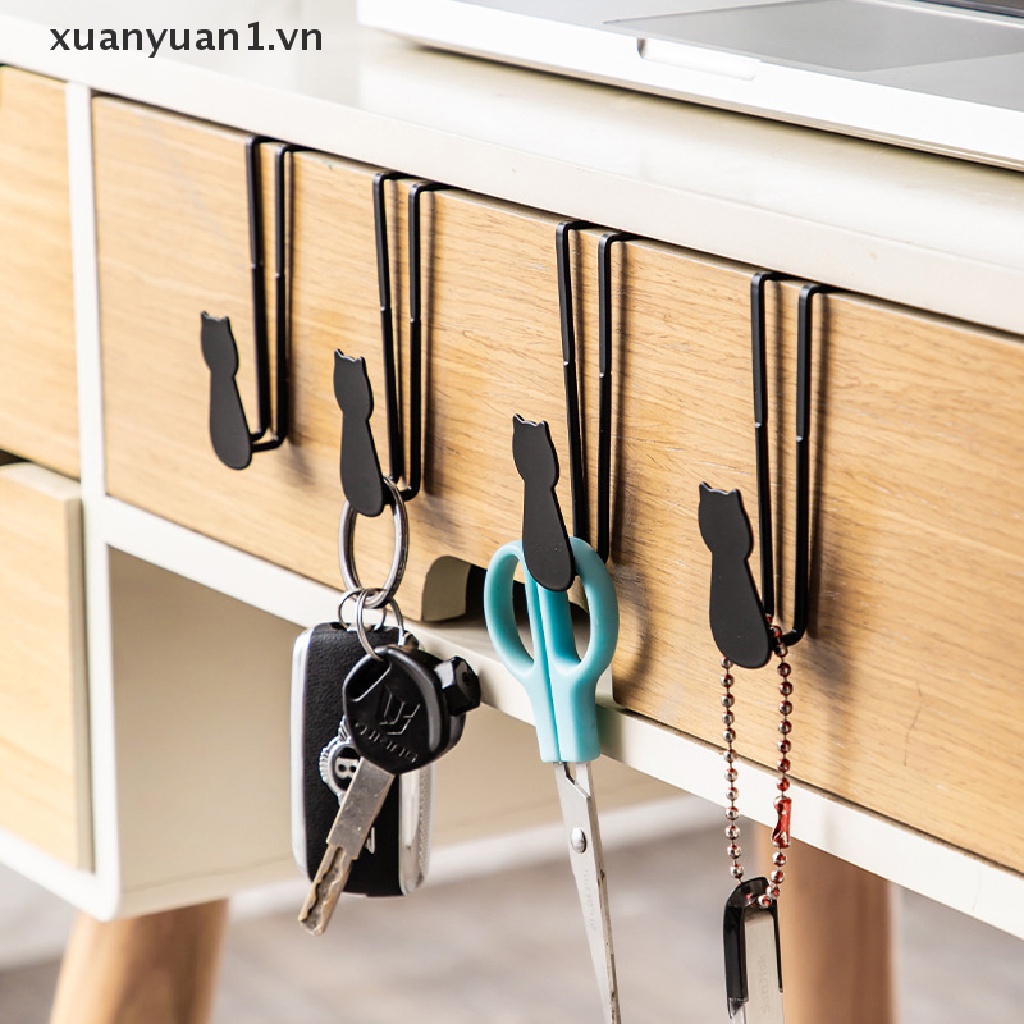 Móc Sắt Treo Đồ Hình Mèo Dễ Thương Gắn Cửa Tủ / Phòng Ngủ / Nhà Tắm