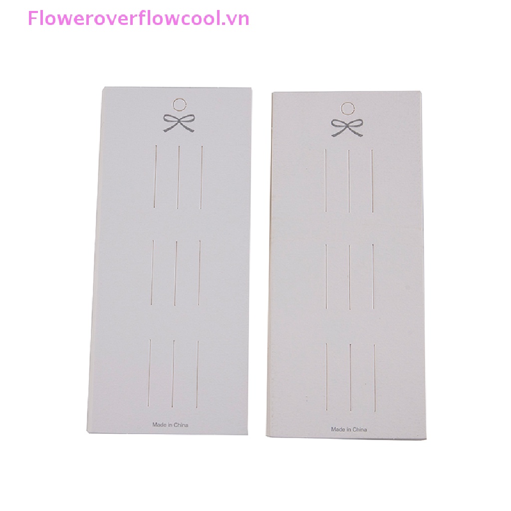Fofc Set 50 Kẹp Tóc DIY Bằng Giấy Các Tông Màu Trắng Hình Nơ Để Trưng Bày Trang Sức