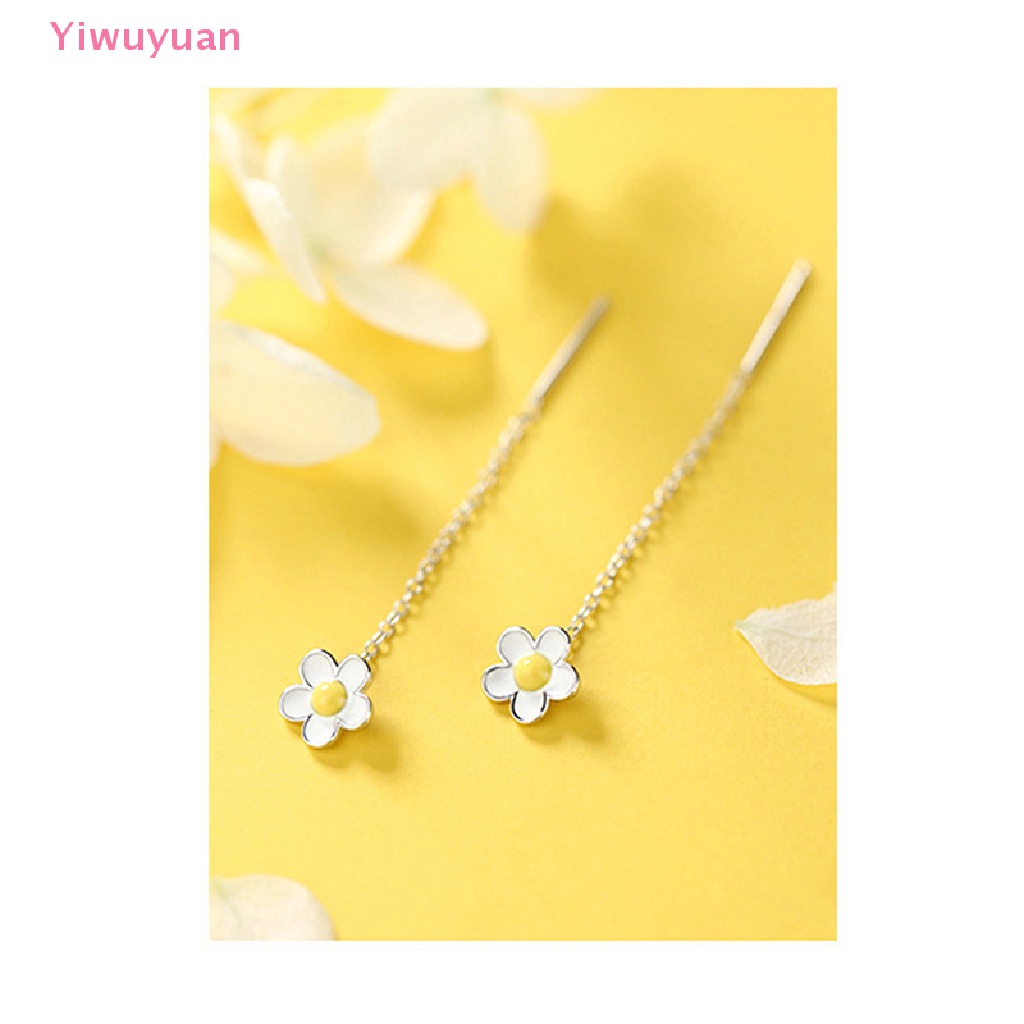 (MớI) Bông Tai Mạ BạC 925 DạNg Tua Rua HìNh Hoa HướNg Dương Xinh XắN