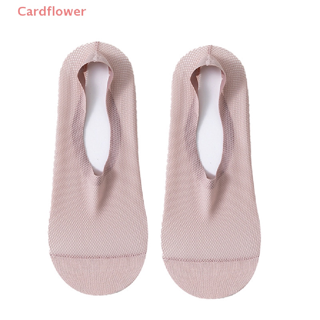 < Cardflower > Vớ Thuyền Phối Lưới Mỏng Cổ Thấp Vô Hình Màu Trơn Thoáng Khí Chống Trượt Mùa Hè Mới Cho Nữ