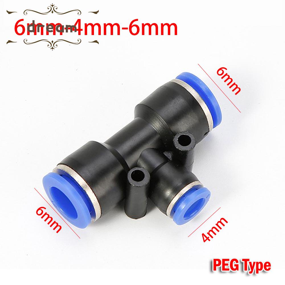 【DREAMLIFE】Garden Pneumatic Fitting 2pcs Hose PEG PU Tubing Pipe Plastic Tee Union