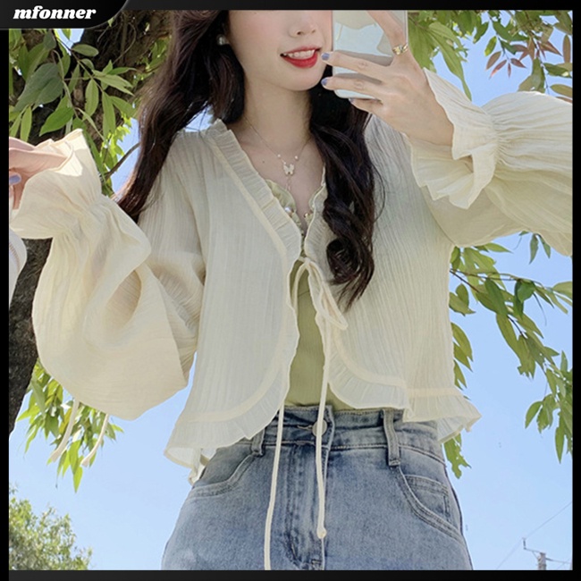 Áo Khoác Chống Nắng Mỏng Tay Dài Màu Sắc Đơn Giản Thoáng Khí Thời Trang Mùa Hè Cho Nữ