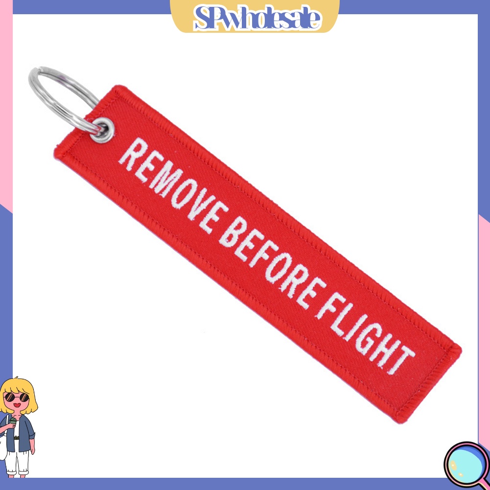 <SPwholesale> Móc Khóa Thêu Chữ Remove Before Flight Thời Trang
