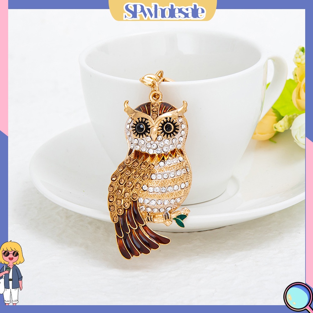 <SPwholesale> Móc Khóa Hình Cú Mèo Đính Đá Dễ Thương