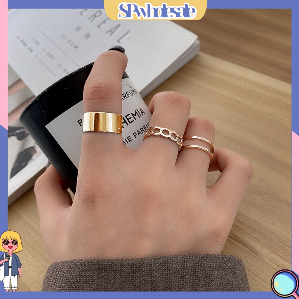 <SPwholesale> Bộ 3 Nhẫn Hở Đeo Khớp Ngón Tay Cá Tính
