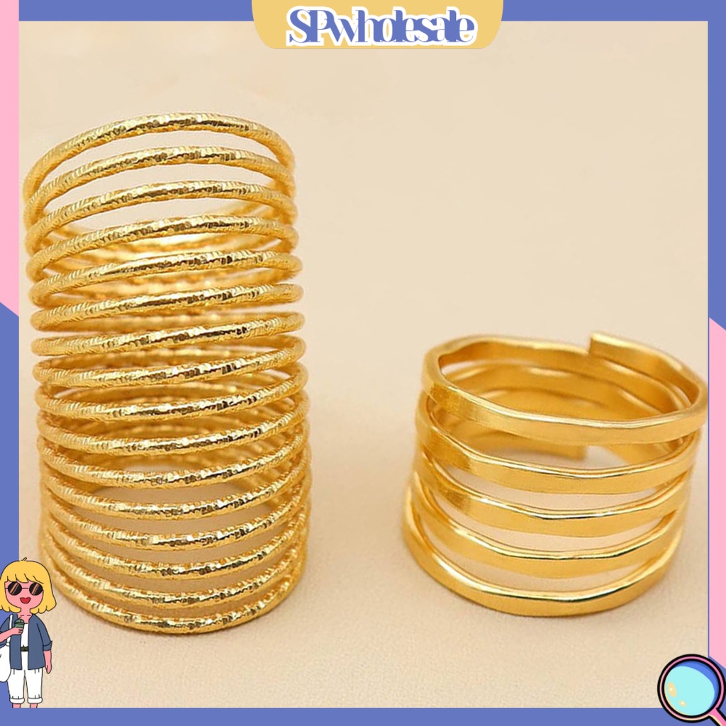 <SPwholesale> Set 5 Nhẫn Đeo Khớp Ngón Tay Đơn Giản Thời Trang Nữ