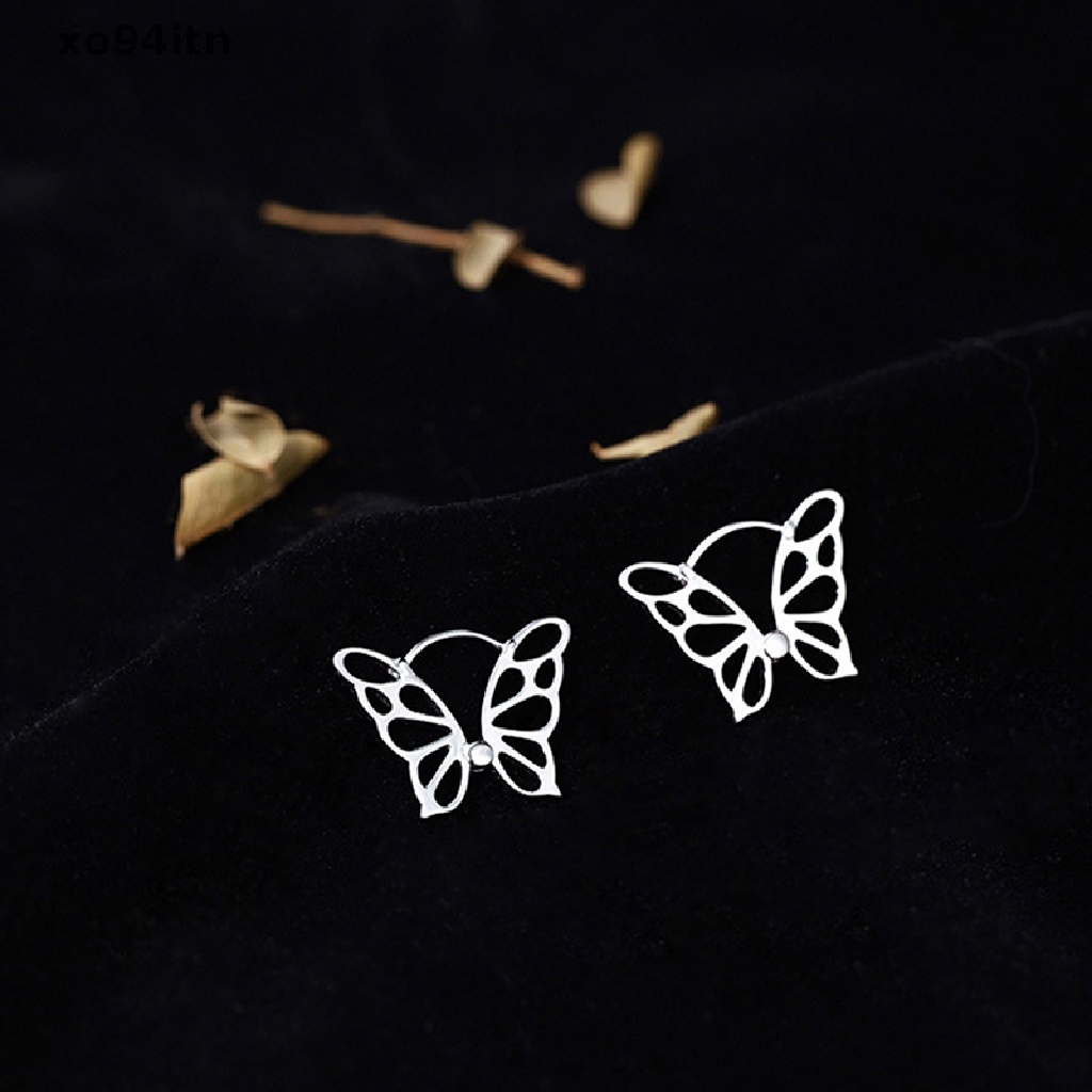 Bông Tai Dạng Vòng Cắt Hình Bướm Màu Sắc Ngọt Ngào Chất Lượng Cao Thời Trang Cho Nữ