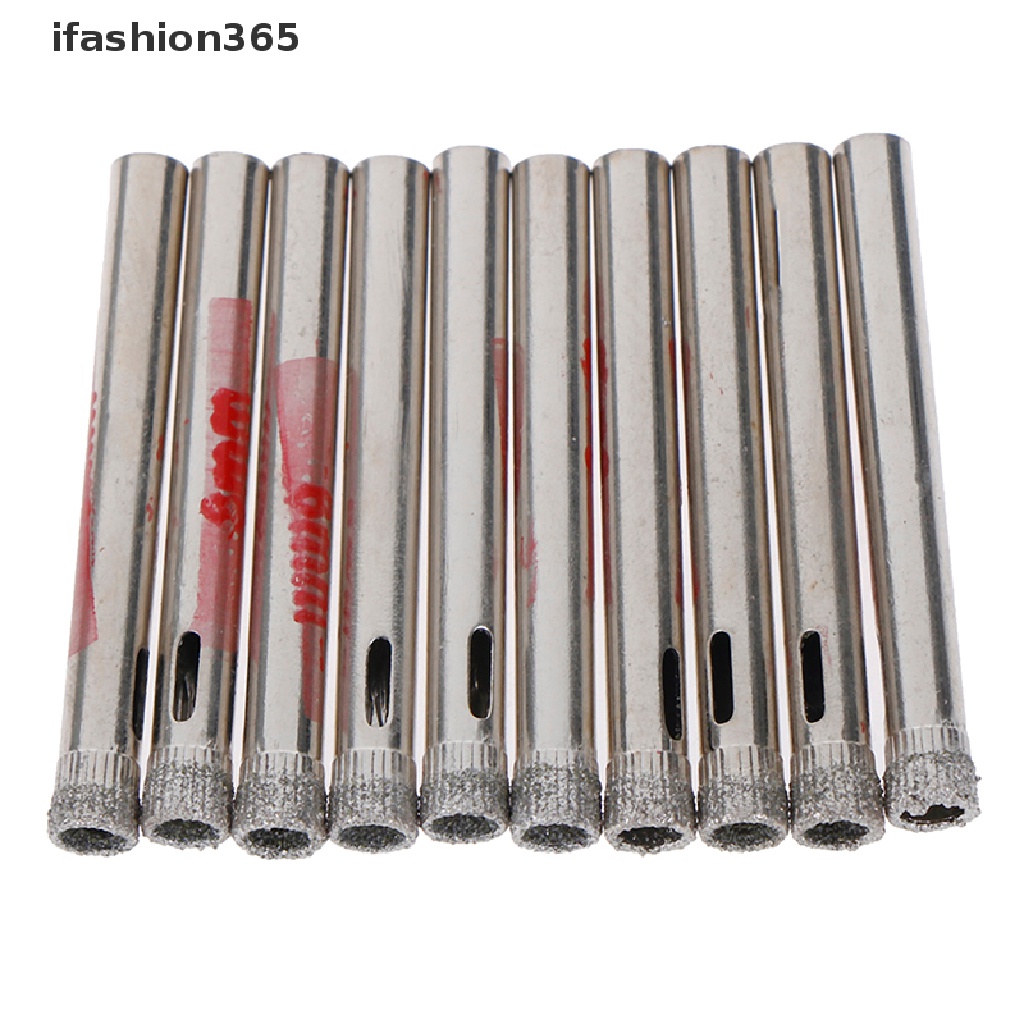 10 Mũi Khoan Lỗ 6mm Mạ Kim Cương Dùng Cho Các Bề Mặt Kính / Gốm Sứ