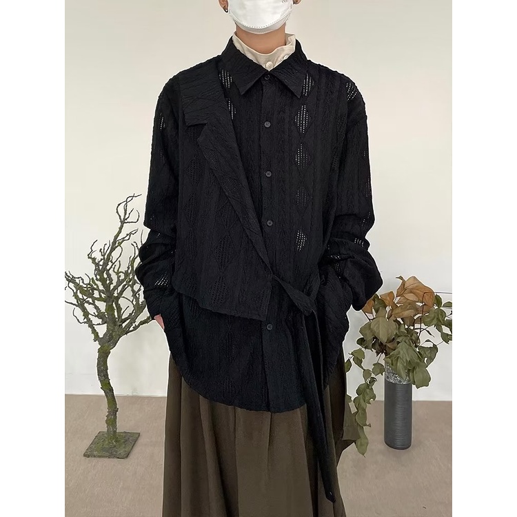 Áo Sơ Mi Tay Dài Dáng Rộng Màu Sắc Đơn Giản Thời Trang Cao Cấp Cho Nam