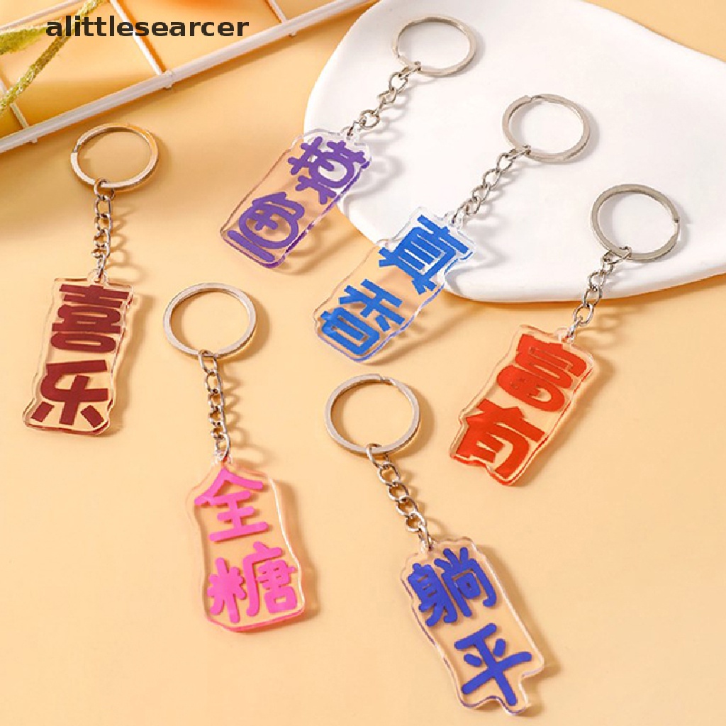 Móc Khóa Acrylic Trong Suốt In Chữ Độc Đáo Trang Trí Ba Lô / Móc Khóa