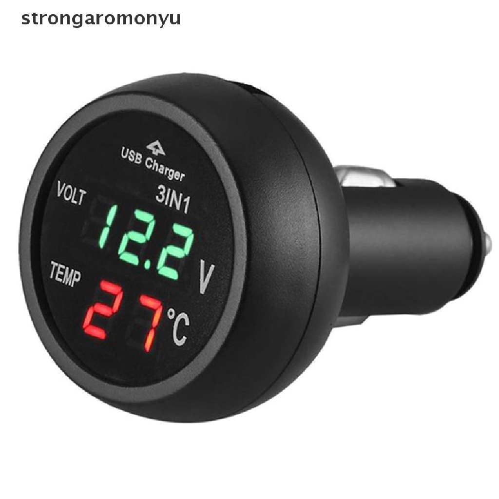 Thiết Bị Đo Nhiệt Độ Và Độ Ẩm 3 Trong 1 12V / 24V Có Màn Hình LED Kỹ Thuật Số Cho Xe Hơi