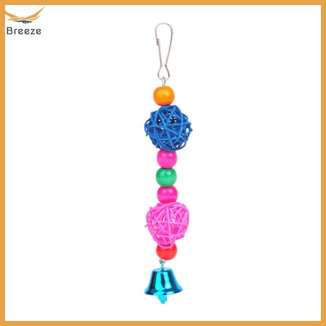 Đồ Chơi Nhai Gặm Bằng Gỗ Có Chuông Vui Nhộn Cho Vẹt